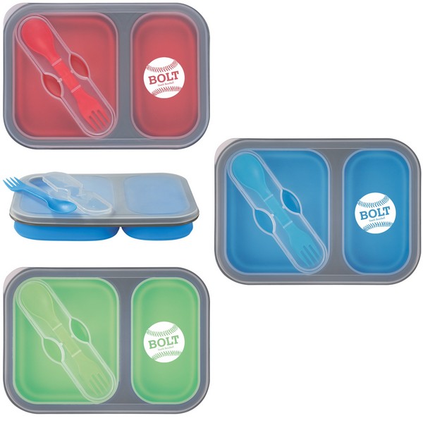 HH2121 Collapsible 2-Section Food Container Wit...